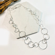 Load image into Gallery viewer, Long Silver Circles Necklace