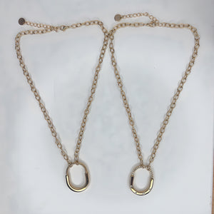 Double sided Gold Lock Pendant