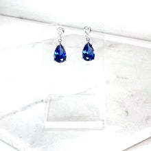 Load image into Gallery viewer, Delicate Blue Stone &amp; Diamanté Drop Earrings