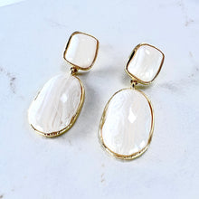 Load image into Gallery viewer, Smooth Black Stone Drop Earrings