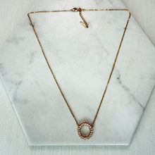 Load image into Gallery viewer, Small Gold Diamanté Circle Necklace