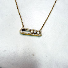Load image into Gallery viewer, Silver Rectangular Diamanté Necklace