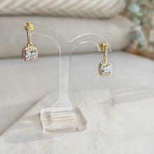 Load image into Gallery viewer, Gold Square Drop Earrings
