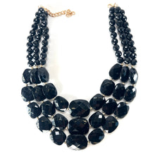 Load image into Gallery viewer, Black Triple Strand Necklace