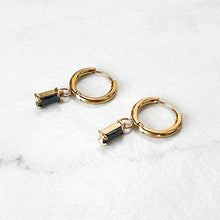 Load image into Gallery viewer, Small Gold Hoops With Crystal Drops
