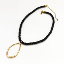 Load image into Gallery viewer, Black Silk Cord Pendant