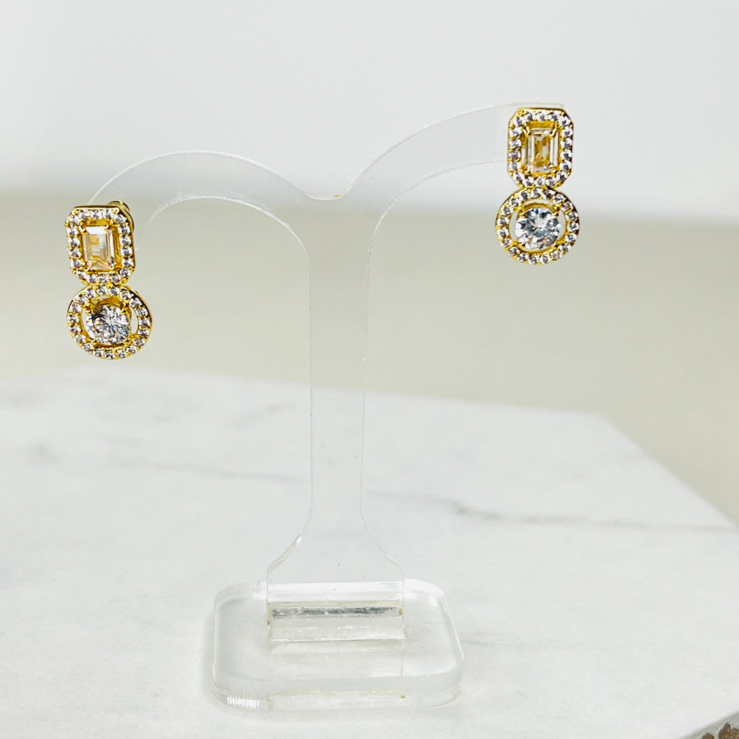 Gold Diamanté Drop Earrings