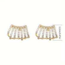 Load image into Gallery viewer, Multi Strand Gold Diamanté Earrings