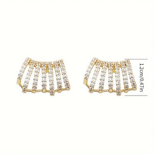 Multi Strand Gold Diamanté Earrings