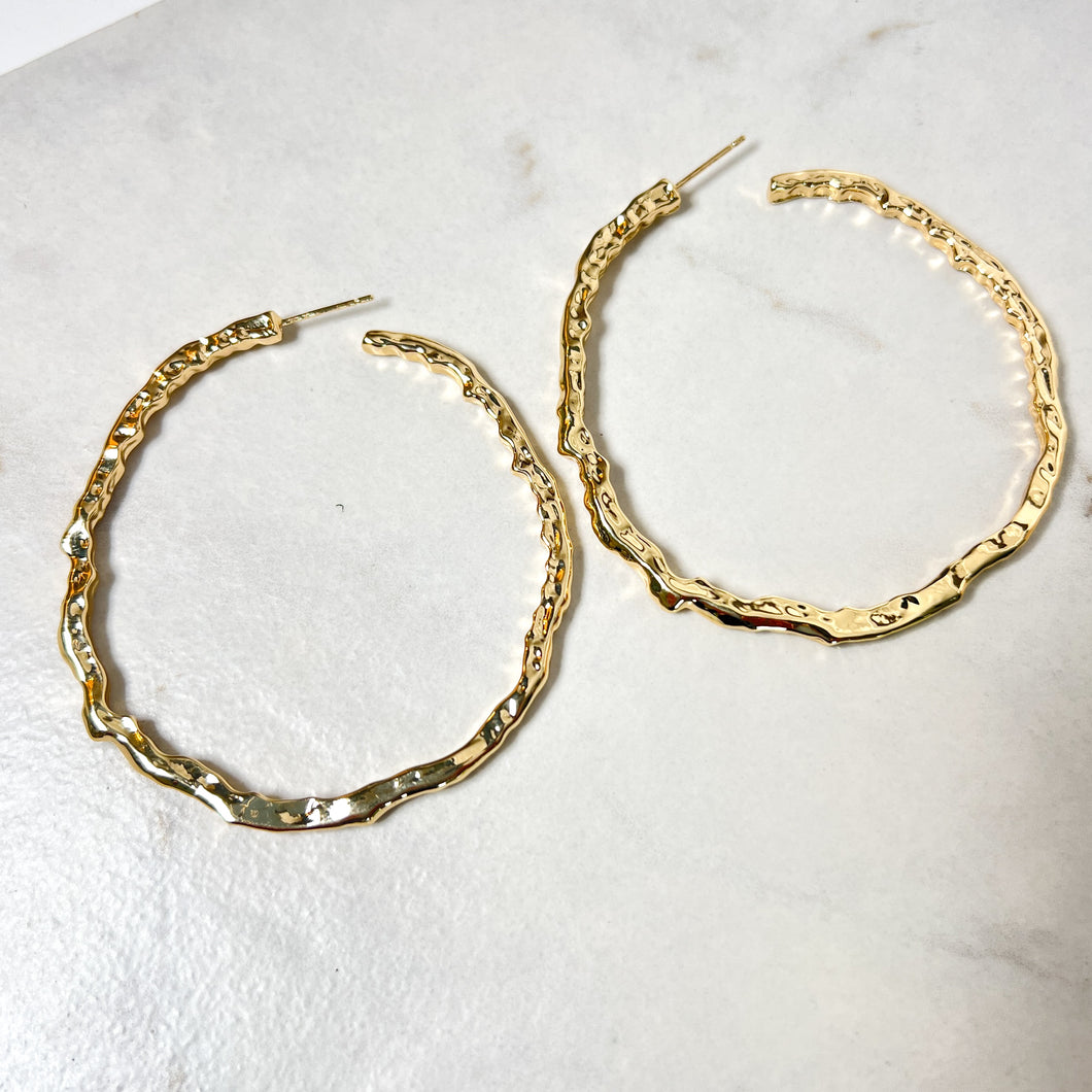 Knobbly Gold Hoops