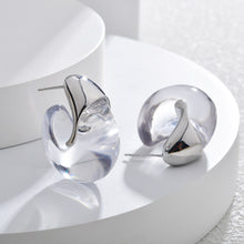 Load image into Gallery viewer, Clear Perspex Drop Earrings in Gold Or Silver