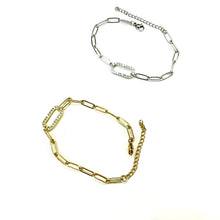 Load image into Gallery viewer, Diamanté Pavé Small Link Bracelet