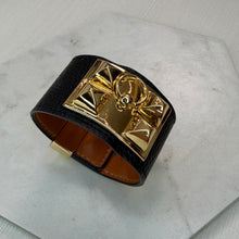 Load image into Gallery viewer, Broad Black &amp; Gold Cuff