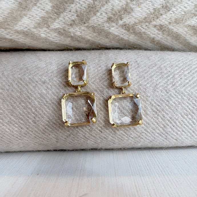 Clear Square Earrings
