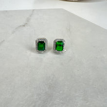 Load image into Gallery viewer, Rectangular Emerald Stud