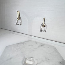 Load image into Gallery viewer, Gold &amp; Silver Diamanté Paperclip Earrings