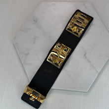 Load image into Gallery viewer, Broad Black &amp; Gold Cuff