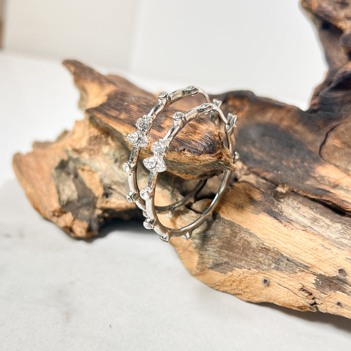 Silver Diamanté Detail Hoops