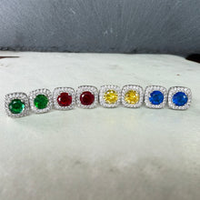 Load image into Gallery viewer, Small Square Diamanté Stone Earrings