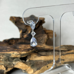 Triple Stone Drop Diamanté Earrings