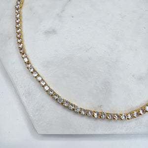 Classic Gold Tennis Necklace