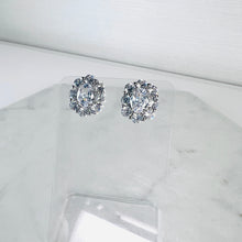 Load image into Gallery viewer, Oval Studs with Larger Diamanté Surround