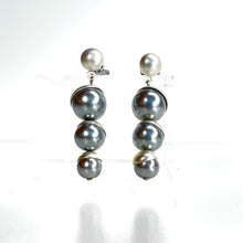 Load image into Gallery viewer, Triple Pearl Drop Earrings