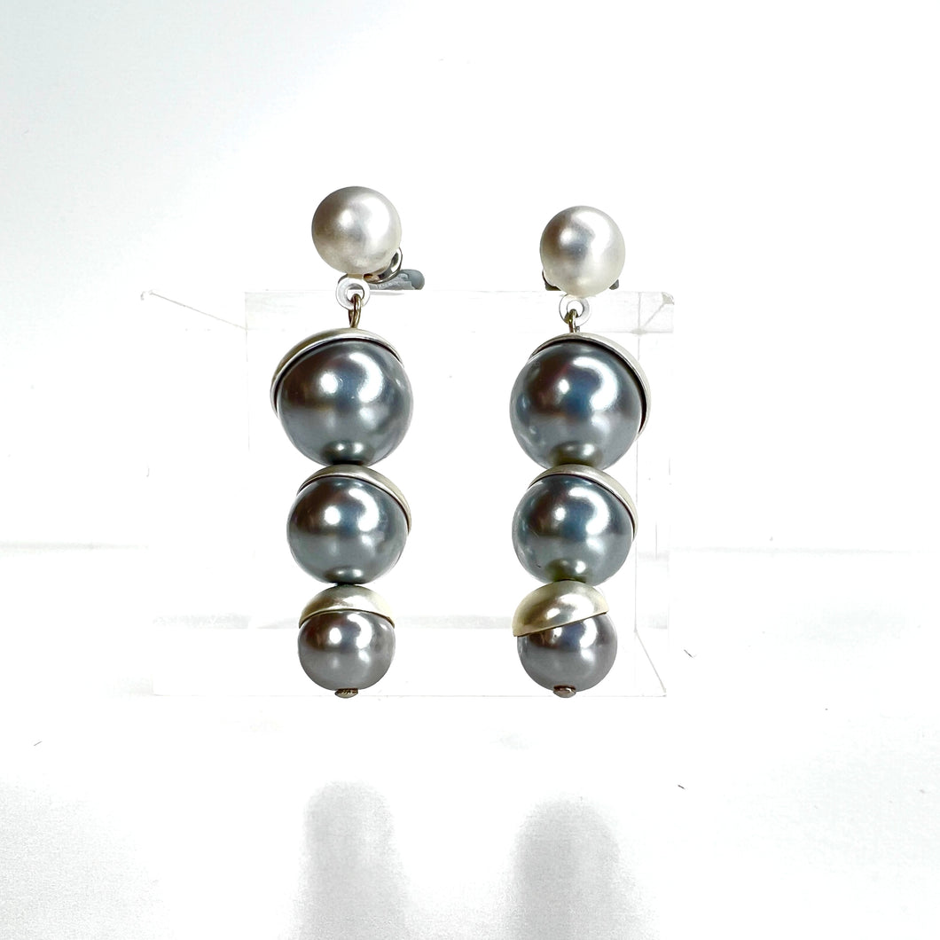 Triple Pearl Drop Earrings