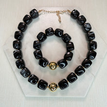 Load image into Gallery viewer, Matching Black Necklace &amp; Bracelet Set