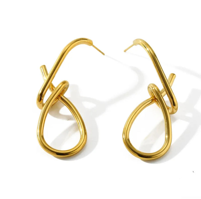 Gold Squiggle Earrings