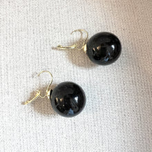 Load image into Gallery viewer, Huge Black Drop Earrings