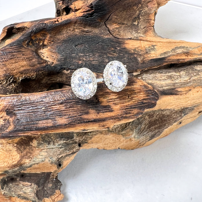 Oval Diamanté Studs