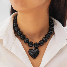 Load image into Gallery viewer, In Stock!    Black Heart Necklace