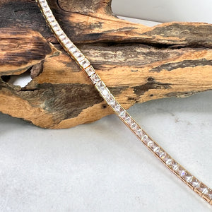 Square Cut Tennis Bracelet in 2 lengths