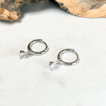 Load image into Gallery viewer, Small Diamanté Drop Huggie Hoops