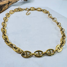 Load image into Gallery viewer, Larger Link Gold Pig Nose Necklace