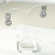 Load image into Gallery viewer, Silver Diamanté Drop Earrings