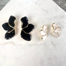 Load image into Gallery viewer, New Delicate Petal Earrings in Black or White