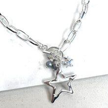 Load image into Gallery viewer, Silver Star Drop Necklace