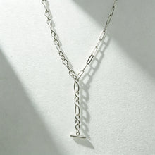 Load image into Gallery viewer, NEW Silver Drop T Bar Necklace