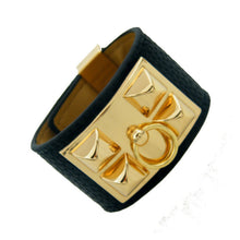 Load image into Gallery viewer, Broad Black &amp; Gold Cuff