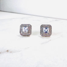Load image into Gallery viewer, Larger Square Cut Diamanté Studs