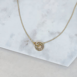 Gold Interlinked Baguette Necklace