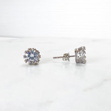 Load image into Gallery viewer, Crimped Edge Diamanté Studs