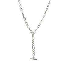 Load image into Gallery viewer, NEW Silver Drop T Bar Necklace