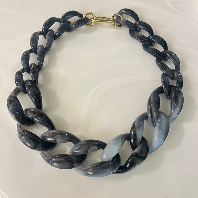 Dark Grey Acrylic Necklace