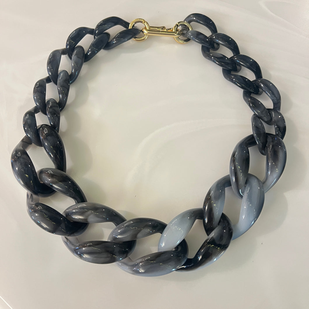 Dark Grey Acrylic Necklace
