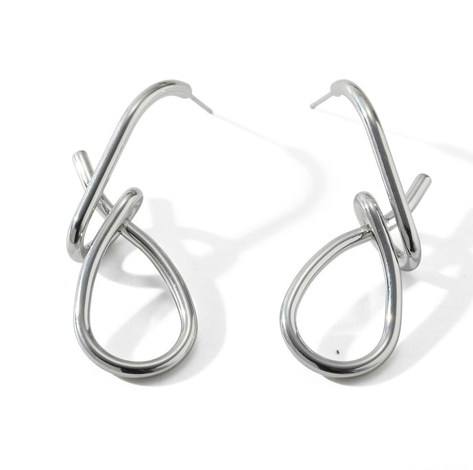 Silver Squiggle Earrings