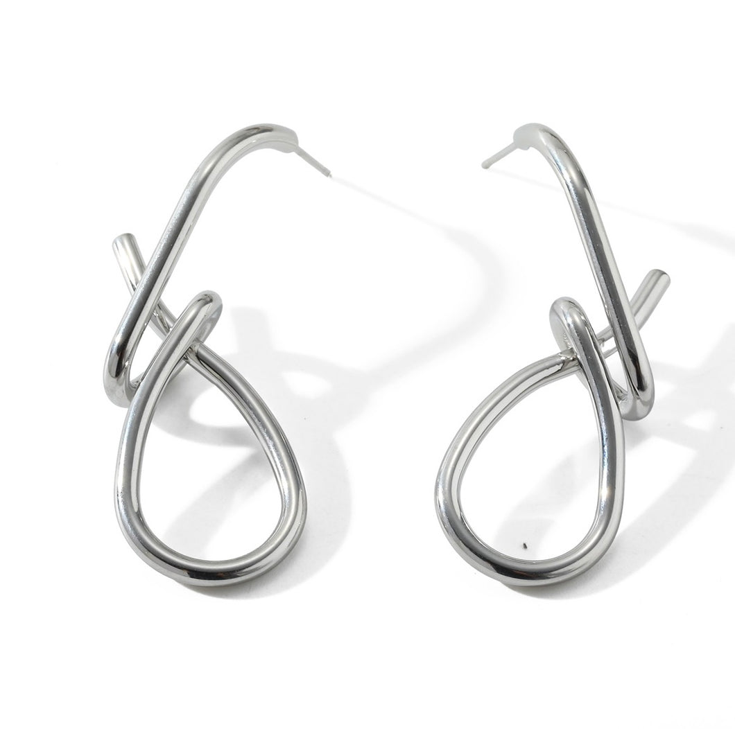 Silver Squiggle Earrings