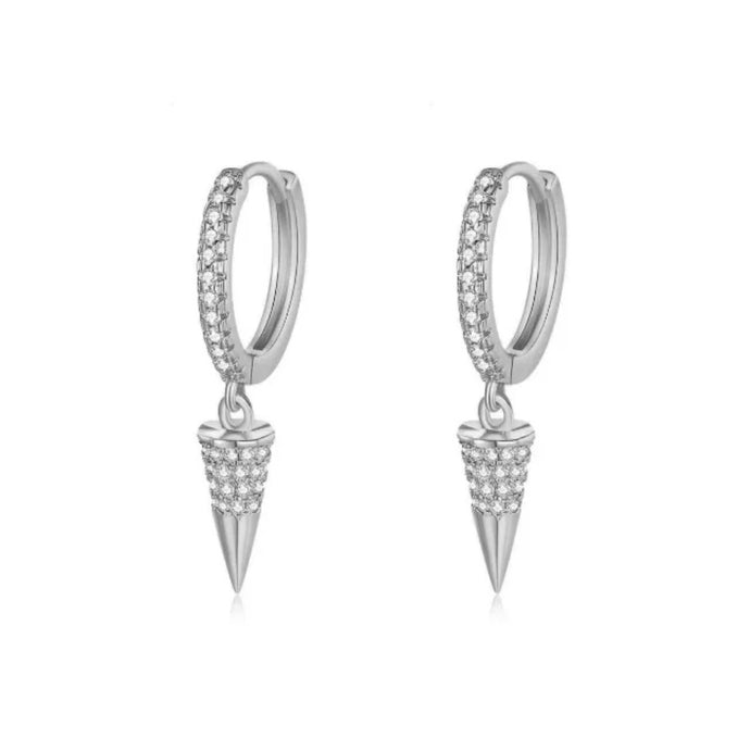 Silver Spiked Huggies